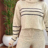 Conjunto Feminino Tricot Premium Gola Alta e Calça Comfort